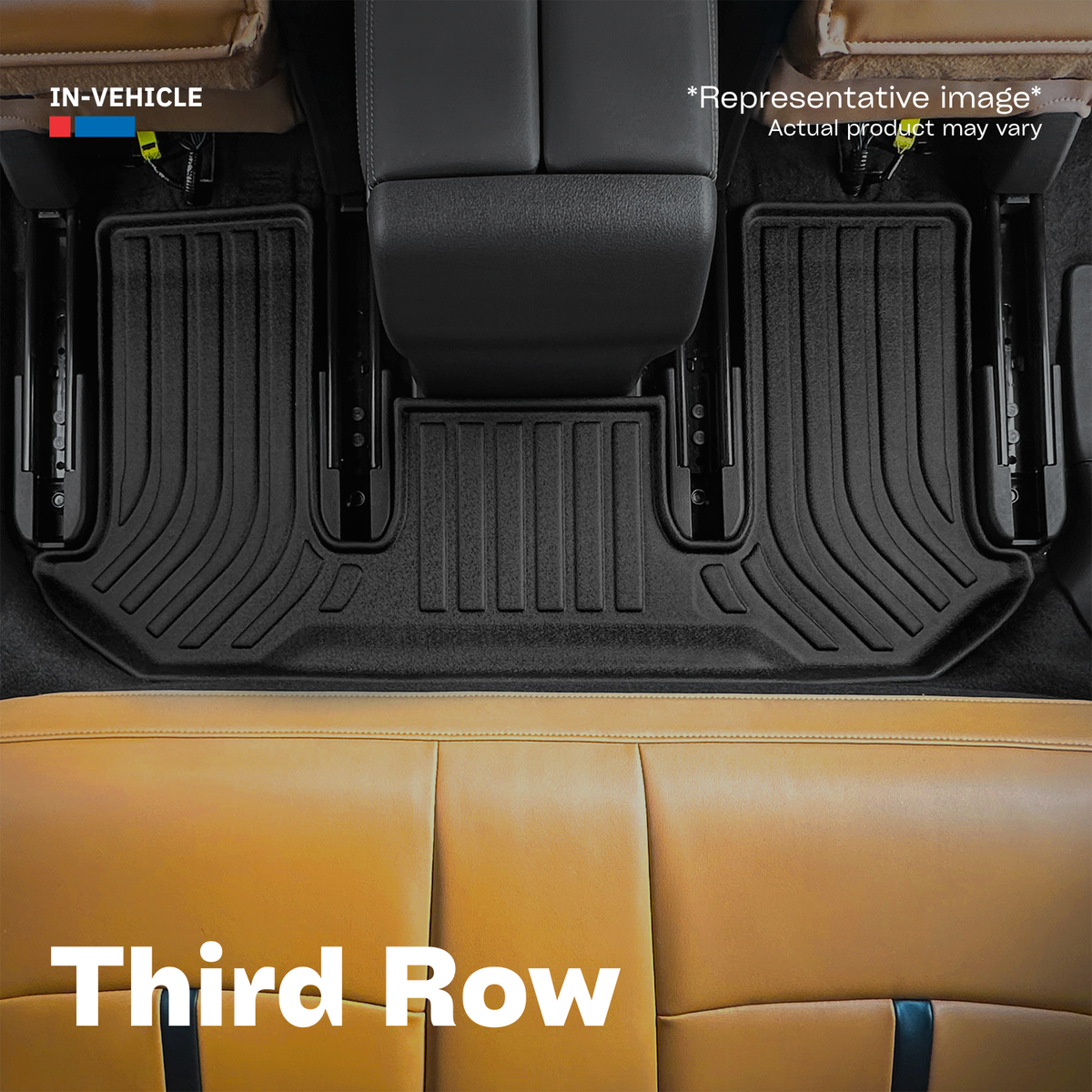 Findway F100 3D Car Floor Mat / Liner (1st Row, 2nd Row & 3rd Row) for 2020-2025 Kia Telluride 7/8-Seater - 3426AN