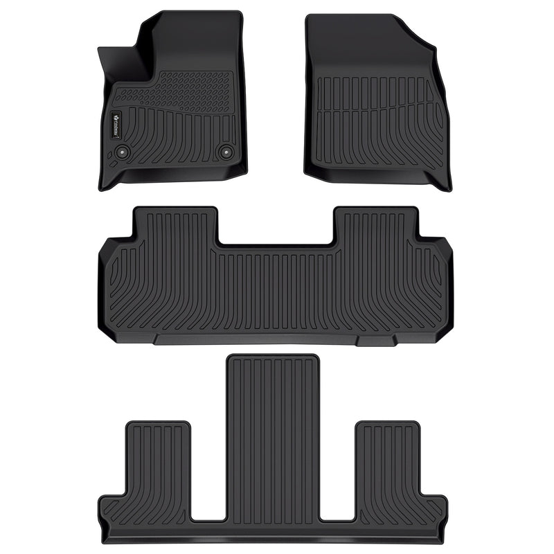 Findway F100 3D Car Floor Mat / Liner (1st Row, 2nd Row & 3rd Row) for 2018-2024 Buick Enclave - 1010AN