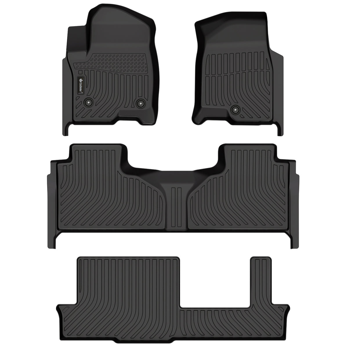 Tapis de sol 3D Findway F100 (1re, 2e et 3e rangées) pour Chevrolet Tahoe / GMC Yukon 8 places 2021-2026 / Cadillac Escalade 8 places 2021-2026 - 1217AN