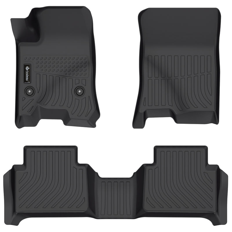 Findway F100 3D Car Floor Mat / Liner (1st Row & 2nd Row) for 2023-2024 Chevrolet Colorado Crew Cab / 2023-2024 GMC Canyon Crew Cab - 12260N