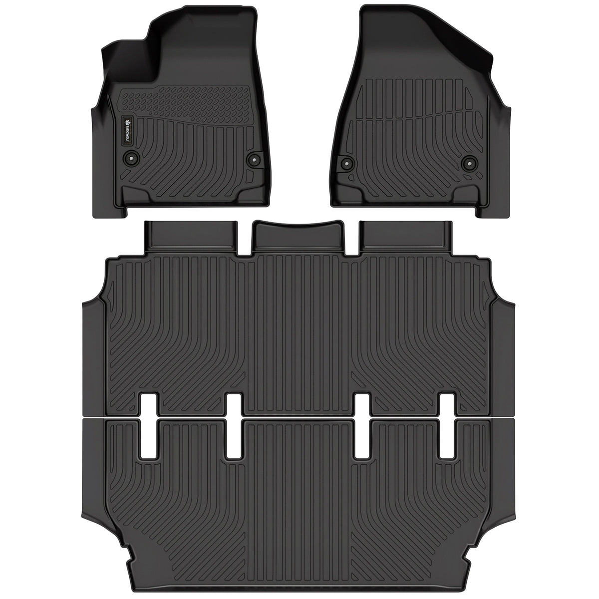 Tapis de sol 3D Findway F100 (1re, 2e et 3e rangées) pour Chrysler Pacifica Limited 7 places (2021-2026) - 1408AN