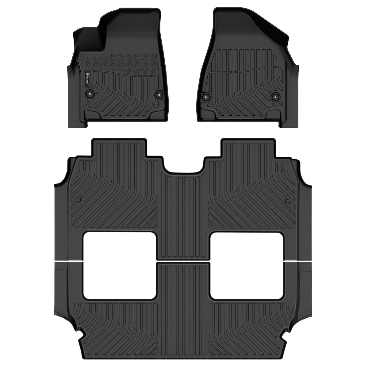 Findway F100 3D Car Floor Mat / Liner (1st Row, 2nd Row & 3rd Row) for 2026 Chrysler Pacifica PHEV Pinnacle 7-Seater - 1409AN