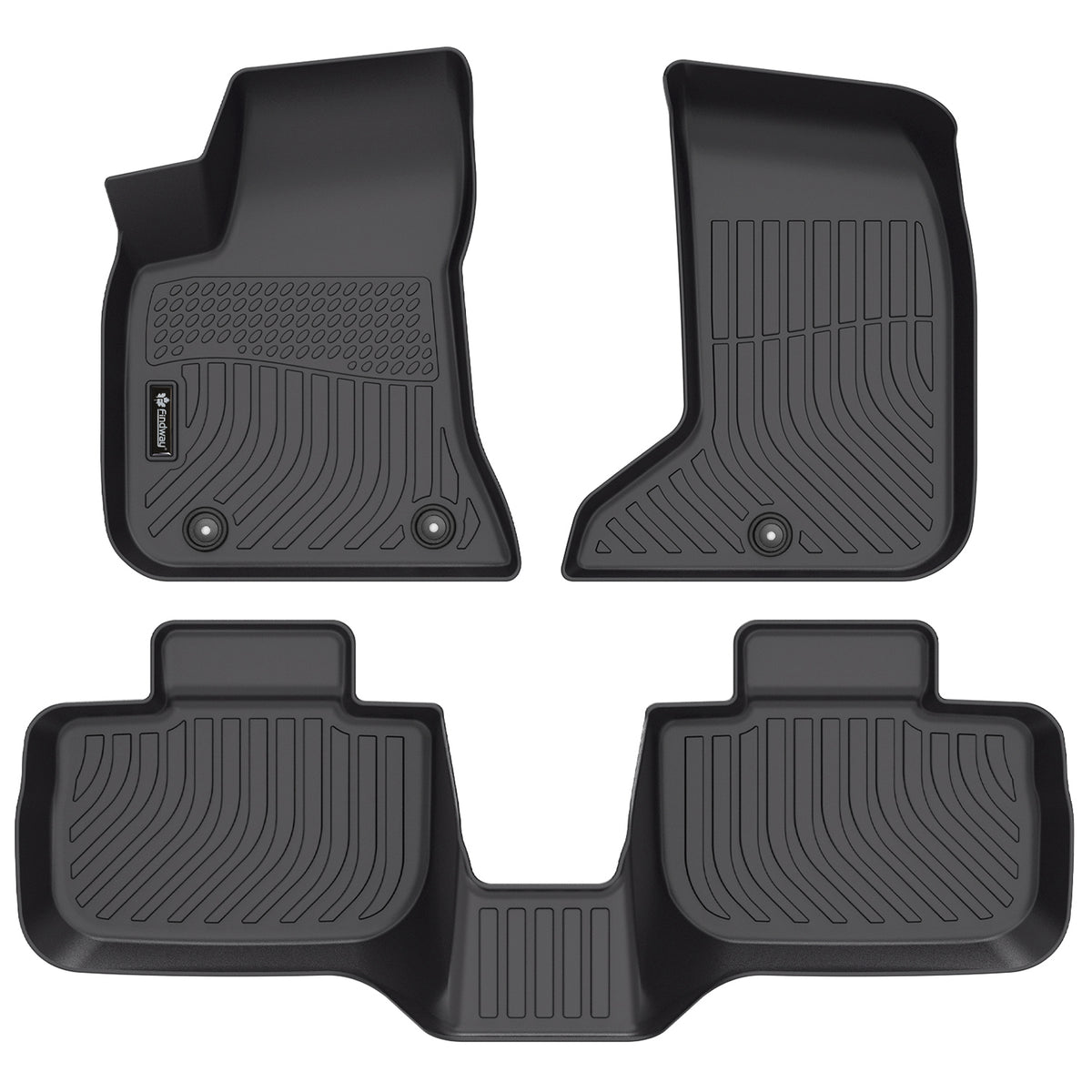 Findway F100 3D Car Floor Mat / Liner (1st Row & 2nd Row) for 2011-2023 Dodge Charger AWD / 2011-2023 Chrysler 300 / 300C AWD - 19130N