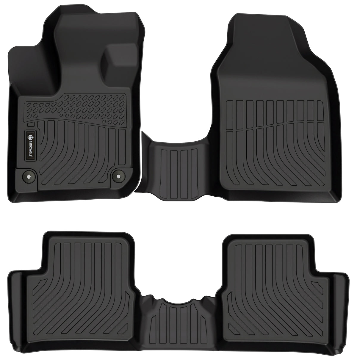 Findway F100 3D Car Floor Mat / Liner (1st Row & 2nd Row) for 2025-2026 Fiat 500e BEV - 21010N