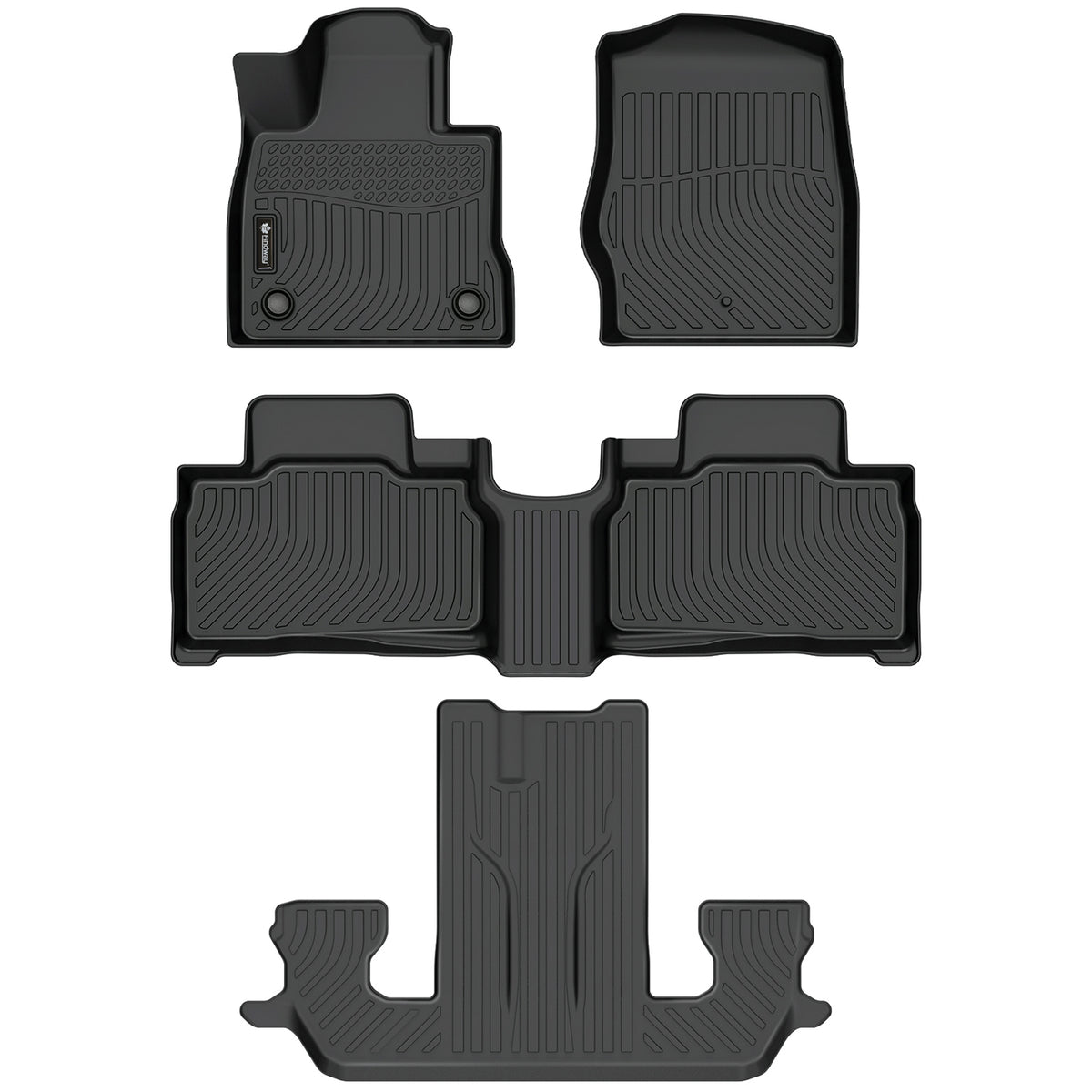 Findway F100 3D Car Floor Mat / Liner (1st Row, 2nd Row & 3rd Row) for 2022-2026 Ford Explorer 6-Seater - 2239AN