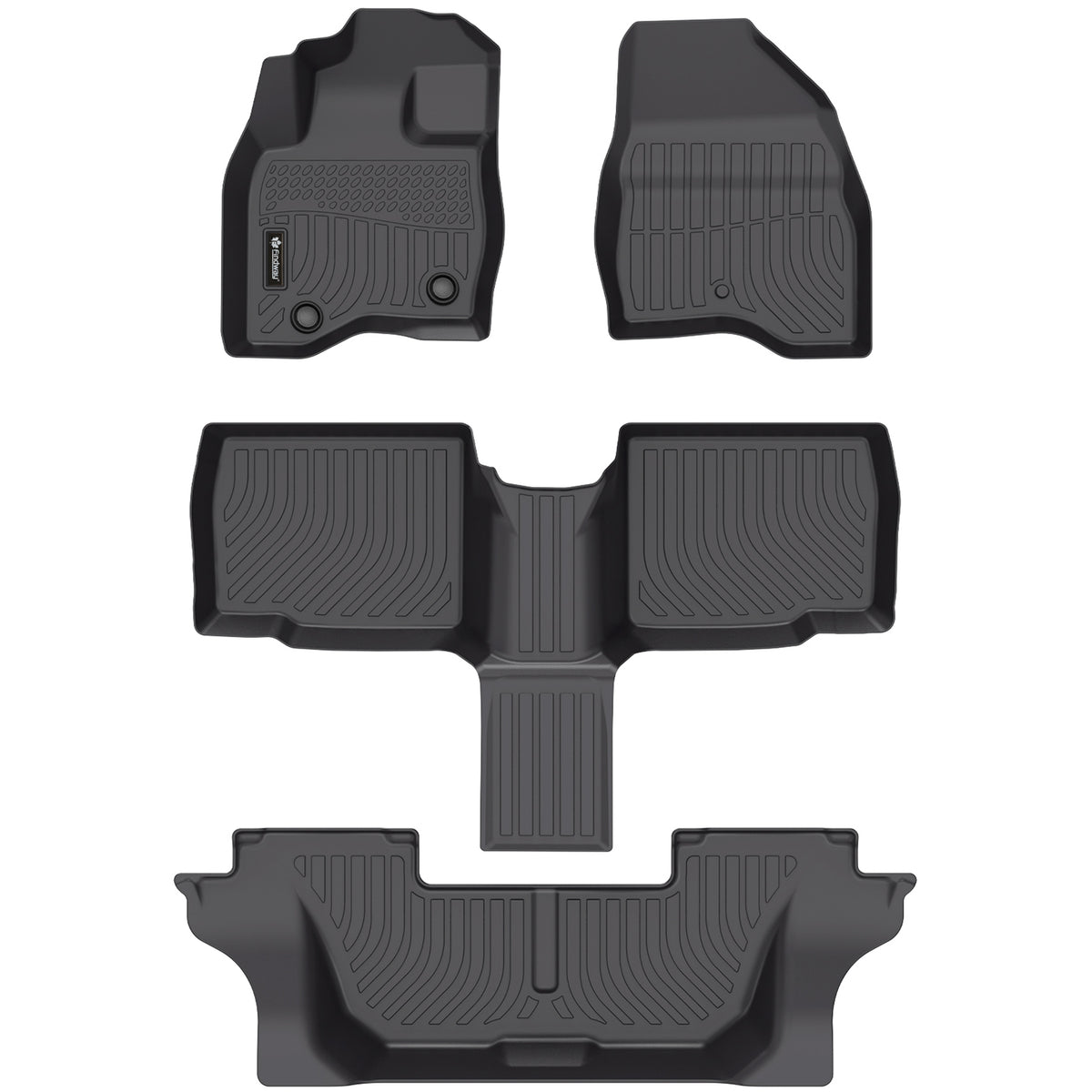 Tapis de sol 3D Findway F100 (1re, 2e et 3e rangées) pour Ford Explorer 6 places sans console à la 2e rangée 2015-2019 - 2245AN