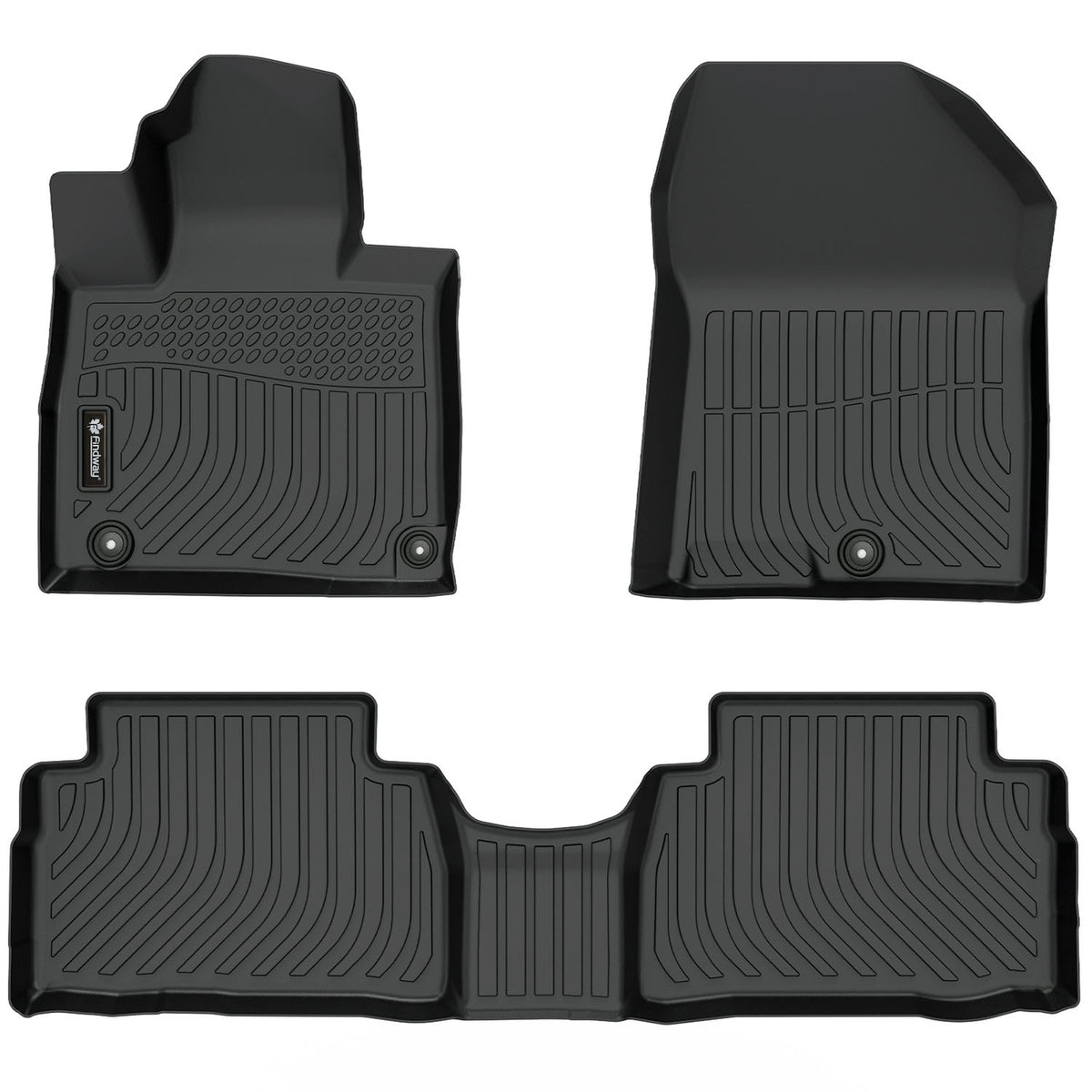Findway F100 3D Car Floor Mat / Liner (1st Row & 2nd Row) for 2019-2020 Hyundai Santa-Fe 5-Seater - 28330N