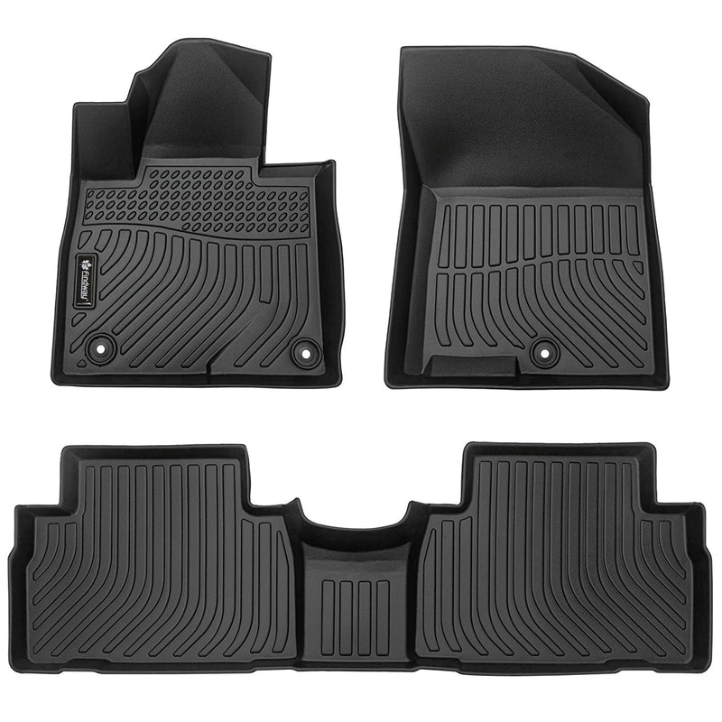 Findway F100 3D Car Floor Mat / Liner (1st Row & 2nd Row) for 2019-2020 Hyundai Santa-Fe 5-Seater - 28330N