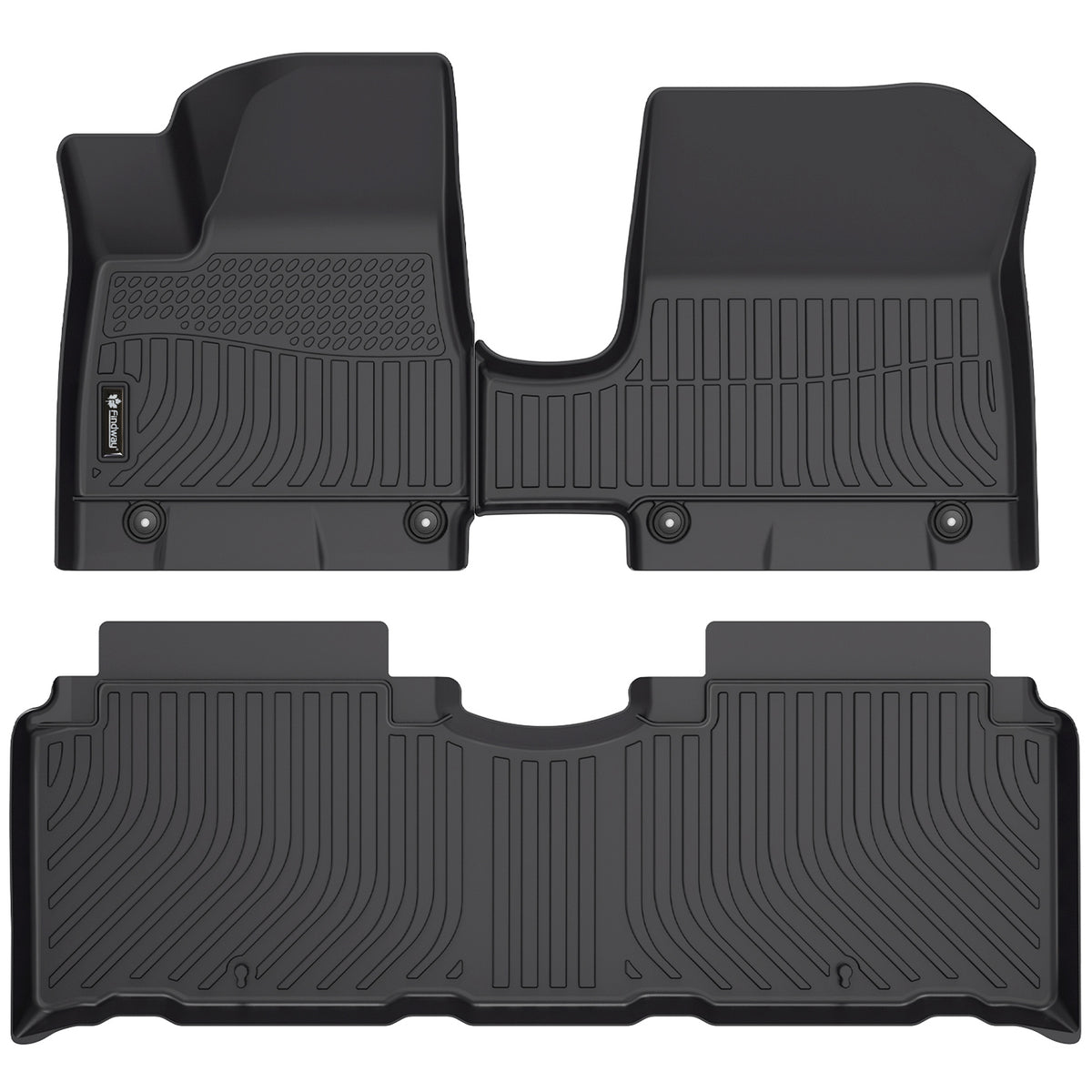 Findway F100 3D Car Floor Mat / Liner (1st Row & 2nd Row) for 2025-2026 Hyundai Ioniq 5 with Non-Sliding Center Console - 28620N