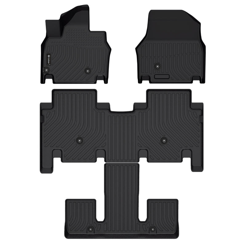 Findway F100 3D Car Floor Mat / Liner (1st Row, 2nd Row & 3rd Row) for 2024-2025 Kia EV9 6-Seater - 3448AN