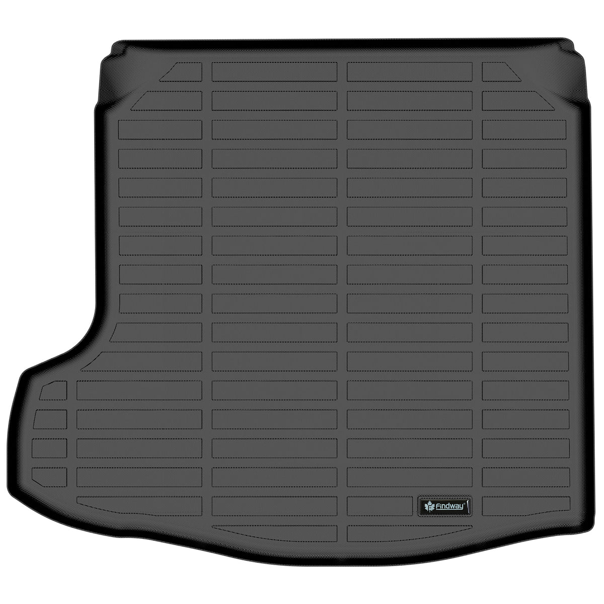 Findway cargo mat with a Findway logo for Mazda3 sedan on a white background