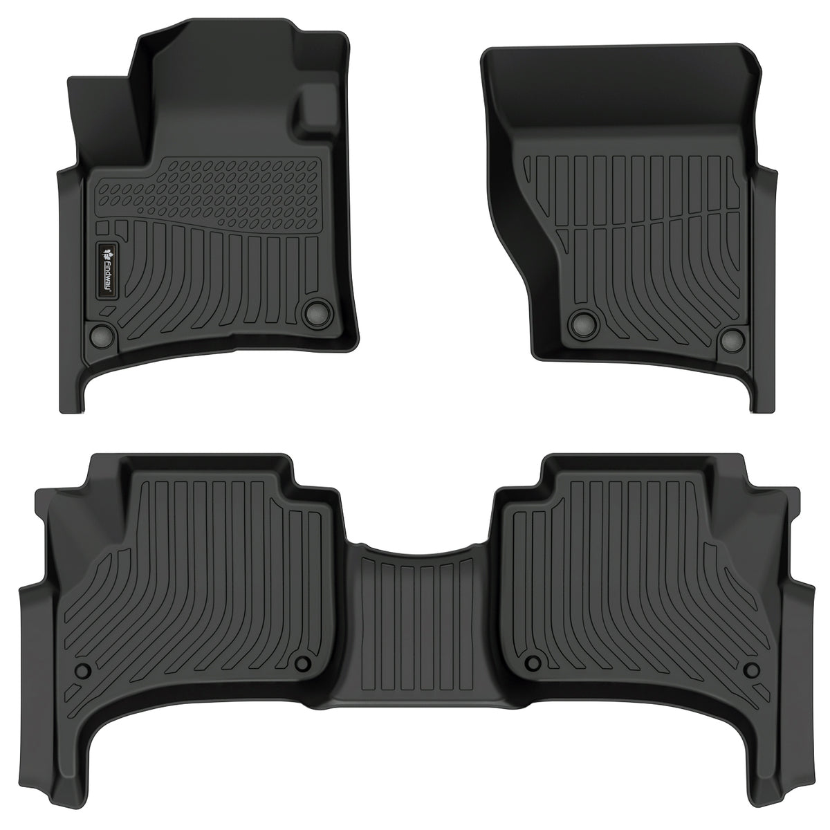 Tapis de sol 3D Findway F100 (1re et 2e rangées) pour Porsche Cayenne avec climatisation bi-zone 2011-2018 - 52020N