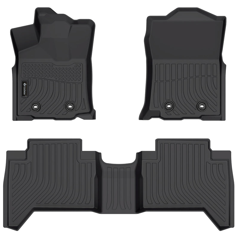 Findway F100 3D Car Floor Mat / Liner (1st Row & 2nd Row) for 2018-2023 Toyota Tacoma Double Cab Automatic Transmission - 62350N