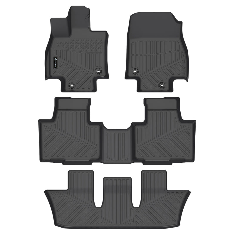 Findway F100 3D Car Floor Mat / Liner (1st Row, 2nd Row & 3rd Row) for 2024 Toyota Grand Highlander HEV 7-Seater - 6248AN