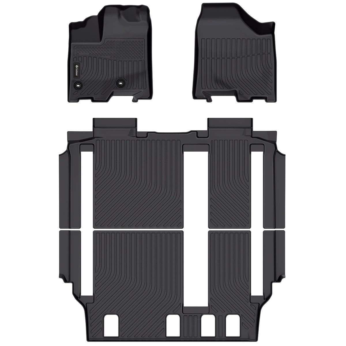 Findway F100 3D Car Floor Mat / Liner (1st Row, 2nd Row & 3rd Row) for 2013-2020 Toyota Sienna 8-Seater - 6270AN