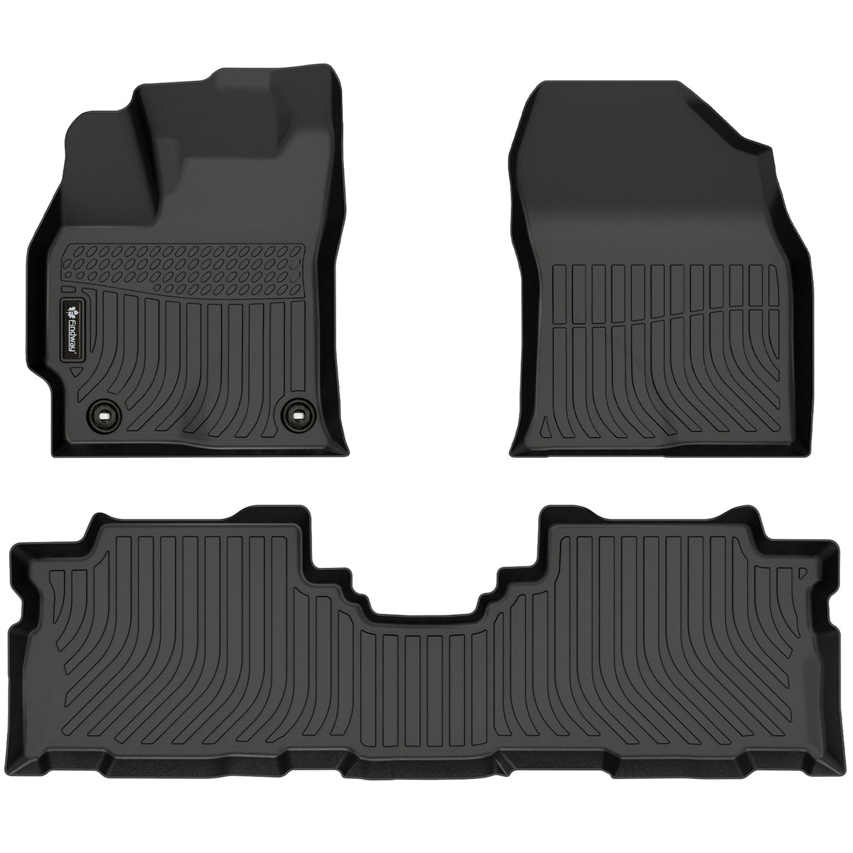 Findway F100 3D Car Floor Mat / Liner (1st Row & 2nd Row) for 2012-2018 Toyota Prius V - 62760N