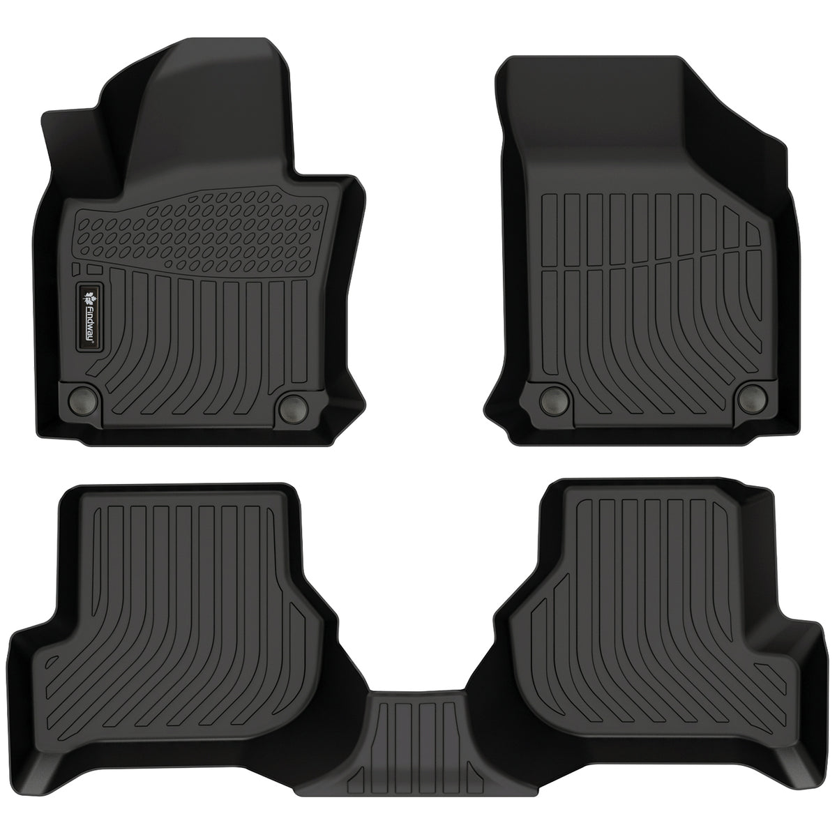 Findway F100 3D Car Floor Mat / Liner (1st Row & 2nd Row) for 2006-2010 Volkswagen Jetta Sedan / 2011-2013 Jetta Sportwagen / 2006-2014 Golf / GTI / 2010-2014 Golf Wagon - 63200N