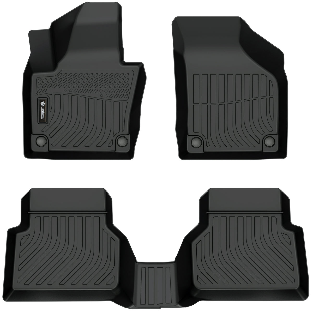 Findway F100 3D Car Floor Mat / Liner (1st Row & 2nd Row) for 2009-2017 Volkswagen Tiguan - 63360N