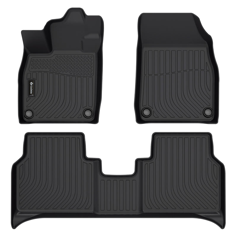 Findway F100 3D Car Floor Mat / Liner (1st Row & 2nd Row) for 2021-2024 Volkswagen ID.4 / 2022-2024 Audi Q4 e-tron - 63480N