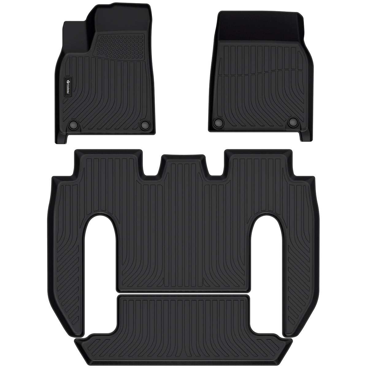 Tapis de sol 3D Findway F100 (1re, 2e et 3e rangées) pour Tesla Model X 6 places (2022-2026) - 6507AN