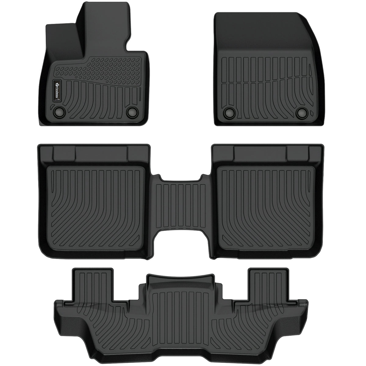 Findway F100 3D Car Floor Mat / Liner (1st Row, 2nd Row & 3rd Row) for 2024-2026 Vinfast VF9 6-Seater - 6602AN