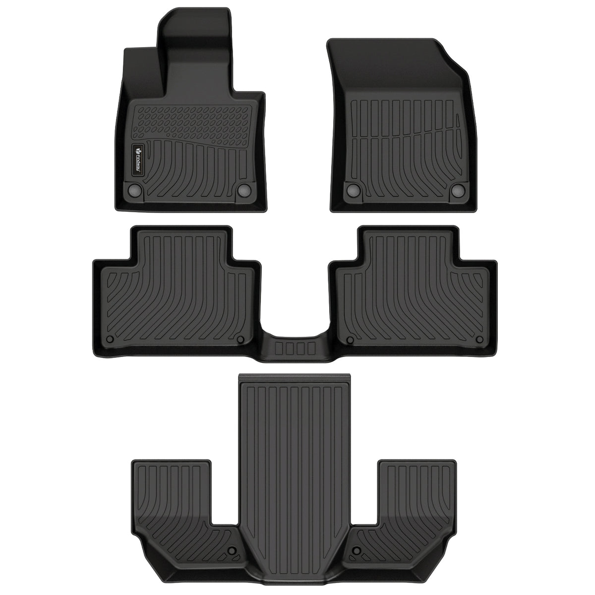 Findway F100 3D Car Floor Mat / Liner (1st Row, 2nd Row & 3rd Row) for 2025-2026 Volvo XC90 PHEV 6-Seater - 6814AN
