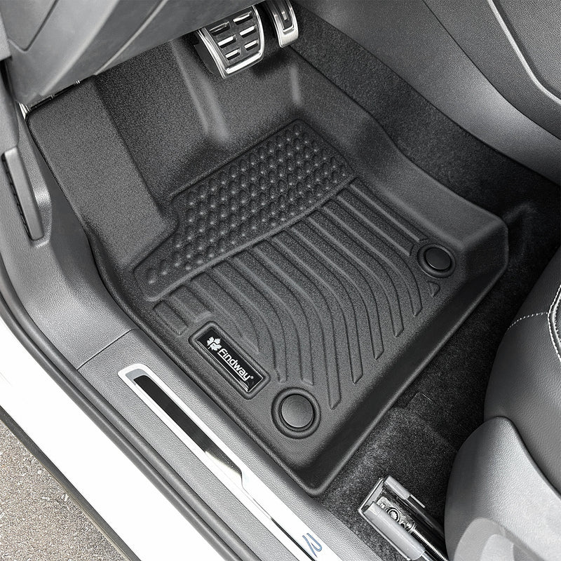 Findway F100 3D Car Floor Mat / Liner (1st Row & 2nd Row) for 2018-2024 Volkswagen Tiguan 5/7-Seater - 63370N