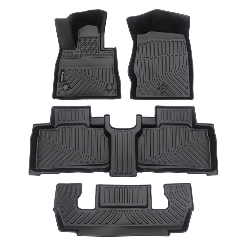 Findway F100 3D Car Floor Mat / Liner (1st Row, 2nd Row & 3rd Row) for 2020-2021 ford Explorer 6-Seater - 2219AN