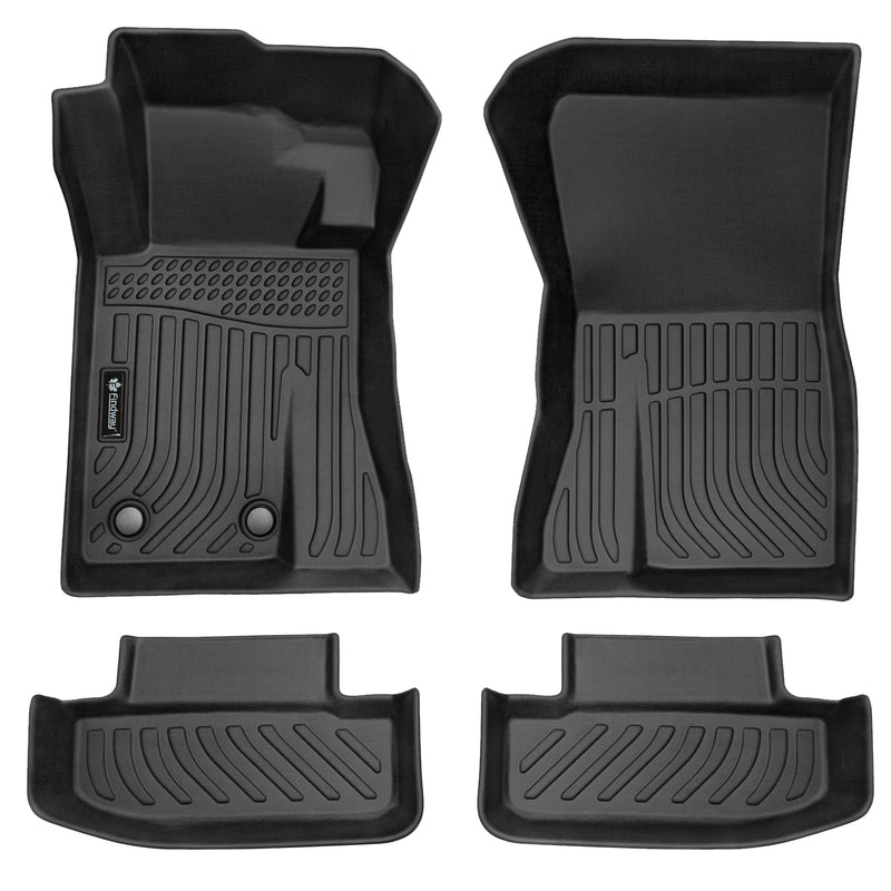 Findway F100 3D Car Floor Mat / Liner (1st Row & 2nd Row) for 2015-2024 ford Mustang / 2021-2023 ford Mustang Mach 1 - 22260N