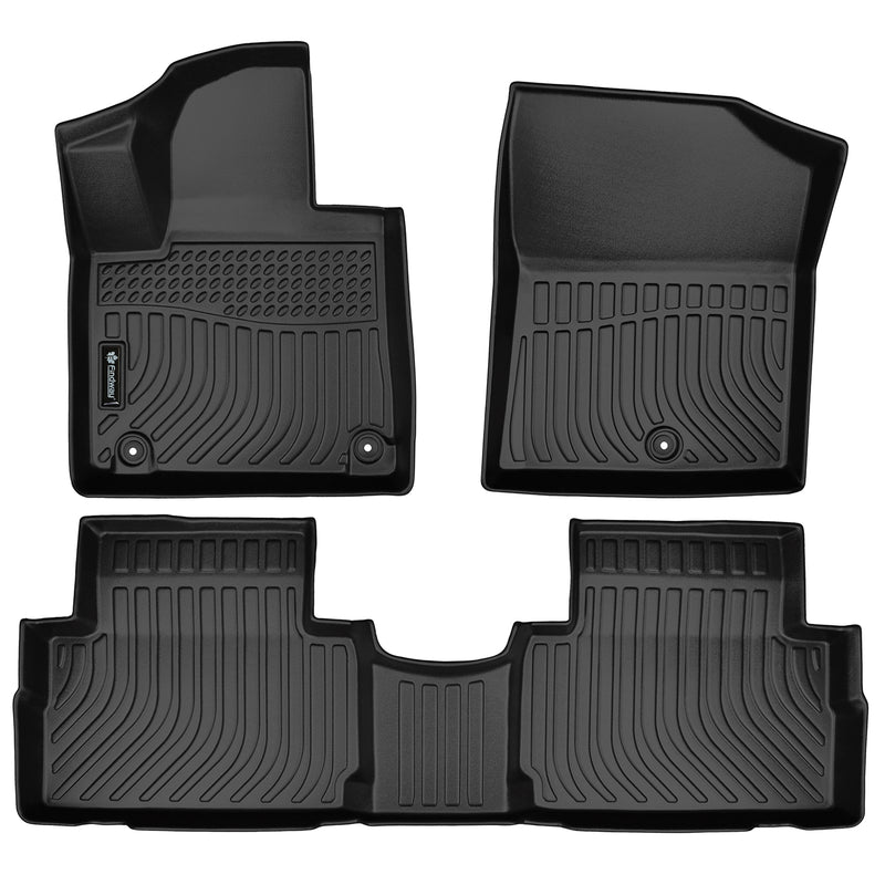 Findway F100 3D Car Floor Mat / Liner (1st Row & 2nd Row) for 2021-2023 Hyundai Santa-Fe - 28420N