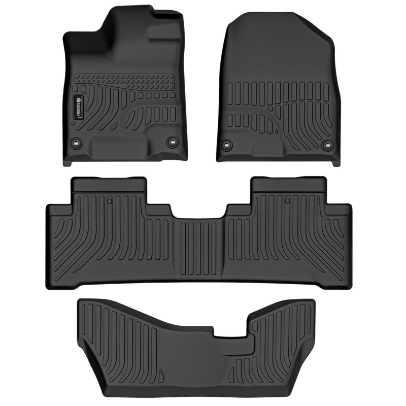 Findway F100 3D Car Floor Mat / Liner (1st Row, 2nd Row & 3rd Row) for 2014-2020 Acura MDX Non-Hybrid with 2nd Row Bench Seating) - 0108AN