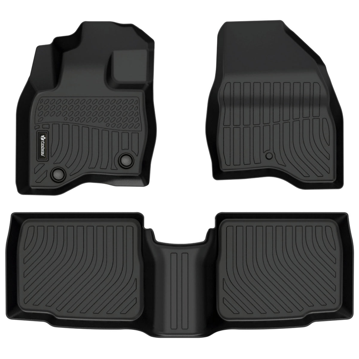 Tapis de sol 3D Findway F100 (1re et 2e rangées) pour Ford Explorer 7 places/6 places (2015-2019) sans console centrale (2e rangée) - 22160N