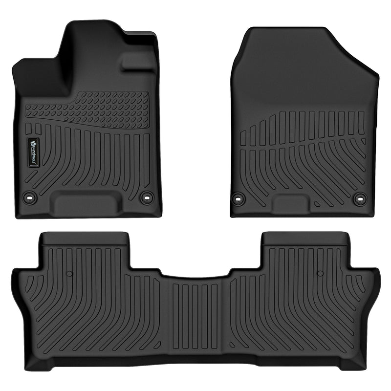 Findway F100 3D Car Floor Mat / Liner (1st Row & 2nd Row) for 2019-2024 Honda Passport,  2016-2022 Honda Pilot 7/8-Seater - 26230N