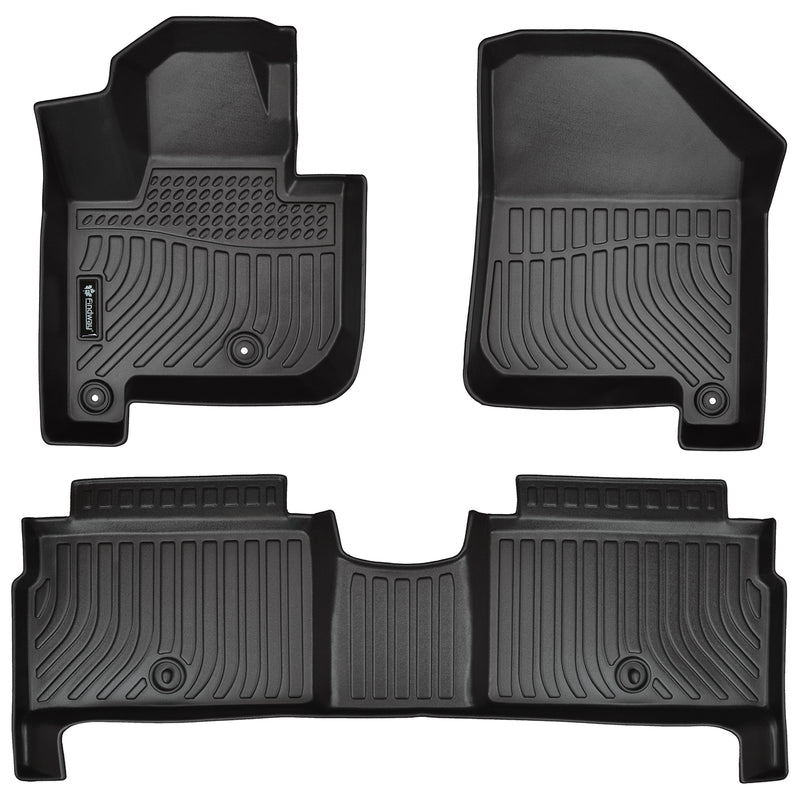 Findway F100 3D Car Floor Mat / Liner (1st Row & 2nd Row) for 2015-2019 Kia Soul EV - 34230N