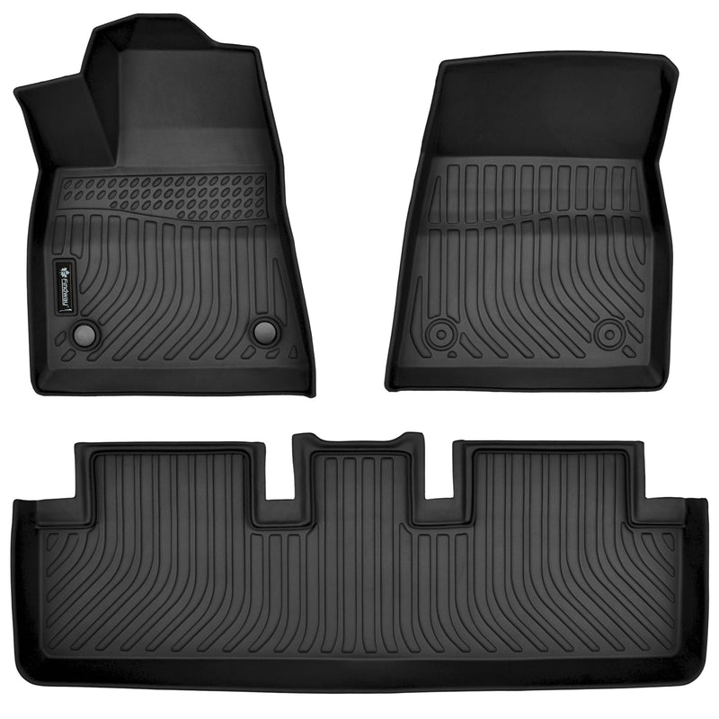 Findway F100 3D Car Floor Mat / Liner (1st Row & 2nd Row) for 2021-2024 Tesla Model 3 - 65030N