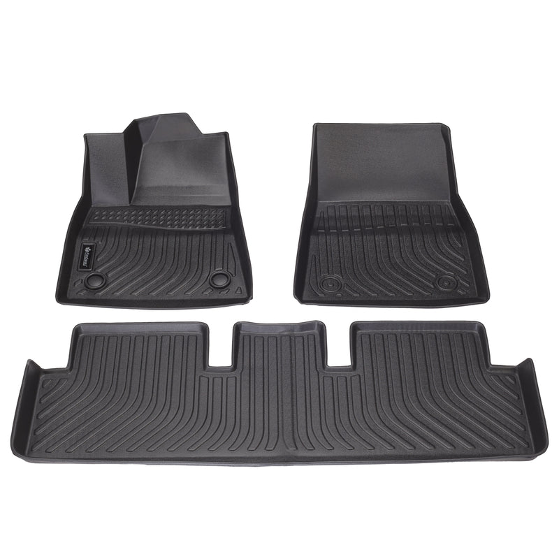 Findway F100 3D Car Floor Mat / Liner (1st Row & 2nd Row) for 2017-2019 Tesla Model 3 - 65010N